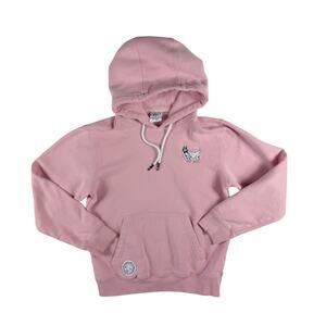 GOAT USA Pink Hoodie Crown Goat Logo Lacrosse Brand Pullover Sweatshirt Size XS